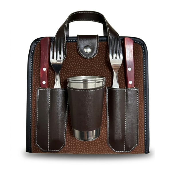 Set de Asado Rigido Doble con Vaso